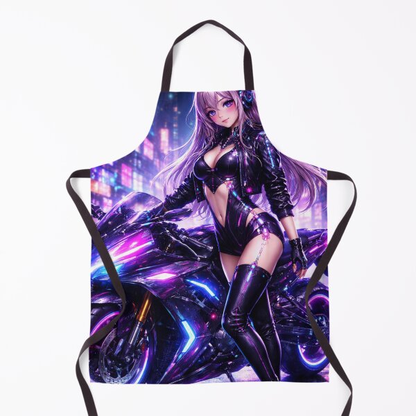 Item preview, Cyberpunk Street Racer Girl with Neon Bike designed and sold by Pond21.