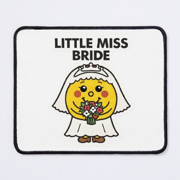 Item preview, Little Miss Bride Wedding Character Yellow Marriage Couple Relationship White Dress Funny Cute Cartoon Kawaii Bachelor Mrs Wife designed and sold by SamiraArts.