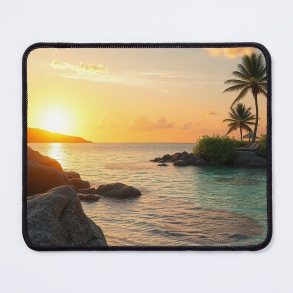 Item preview, Tropical Beach Sunset with Palm Trees designed and sold by Vida e Arte.