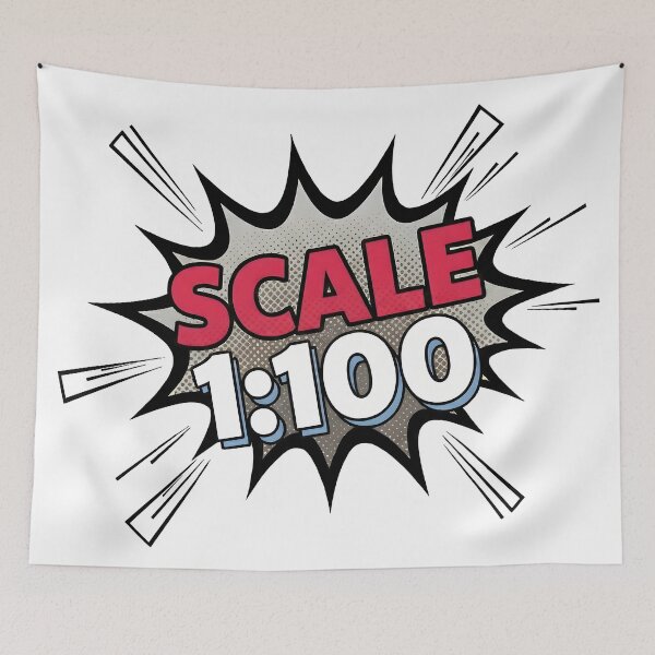 Item preview, Scale 1:100 - Architectural Pop Art Comic Style designed and sold by MerchPOW.
