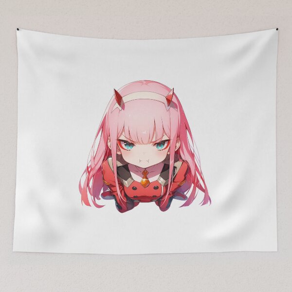 Item preview, Zero Two Darling In The Franxx Chibi Angry Horned Waifu designed and sold by 108Recordings.