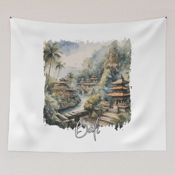 Item preview, Bali watercolor, Bali Indonesia designed and sold by Dressyourflag.
