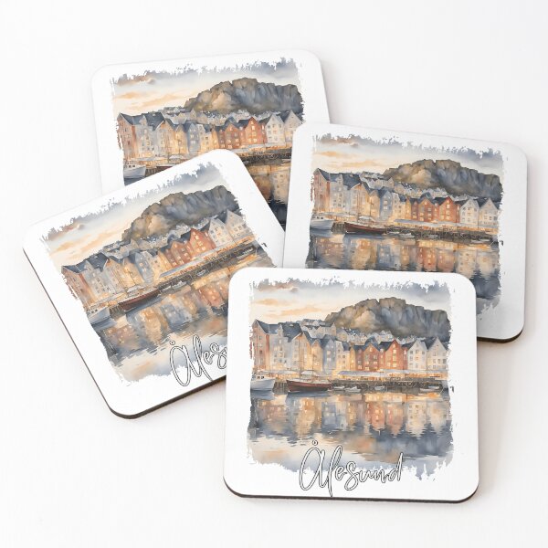 Item preview, Watercolor of Alesund, Alesund Norway designed and sold by Dressyourflag.