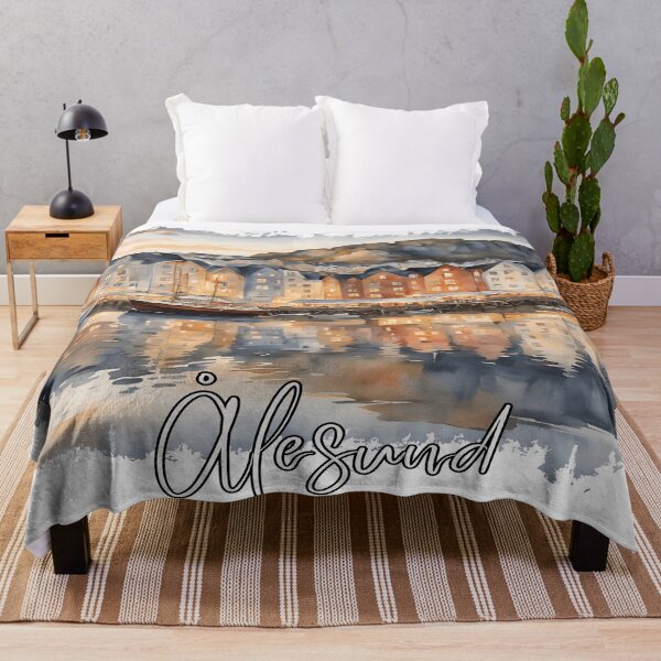 Item preview, Watercolor of Alesund, Alesund Norway designed and sold by Dressyourflag.