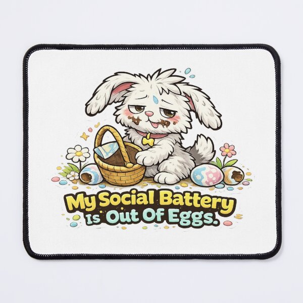 Item preview, Funny Easter Bunny Social Battery Shirt designed and sold by Gentlestate.