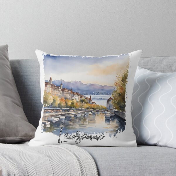 Item preview, Watercolor of Lausanne, Lausanne Switzerland designed and sold by Dressyourflag.