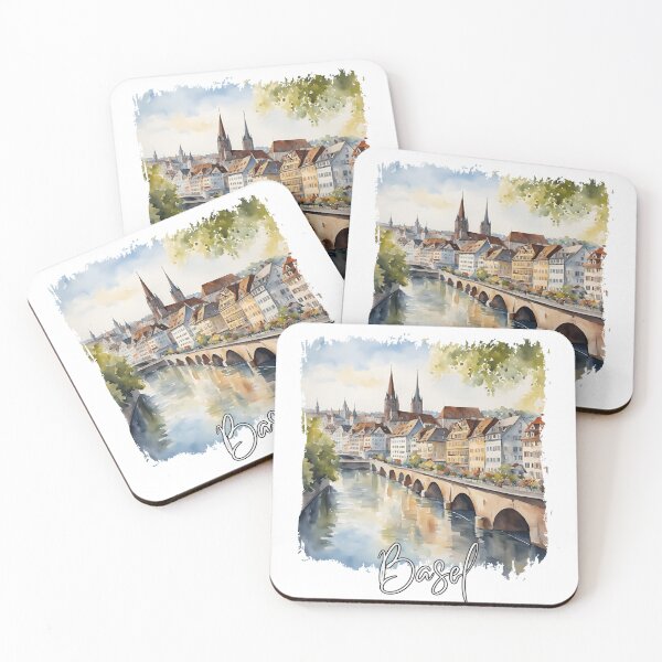 Item preview, Watercolor of Basel, Basel Switzerland designed and sold by Dressyourflag.