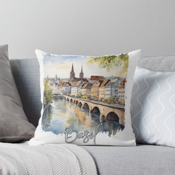 Item preview, Watercolor of Basel, Basel Switzerland designed and sold by Dressyourflag.
