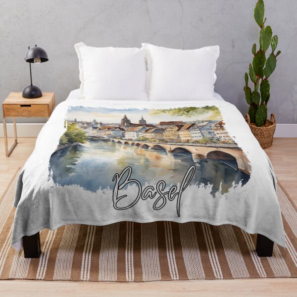 Item preview, Watercolor of Basel, Basel Switzerland designed and sold by Dressyourflag.