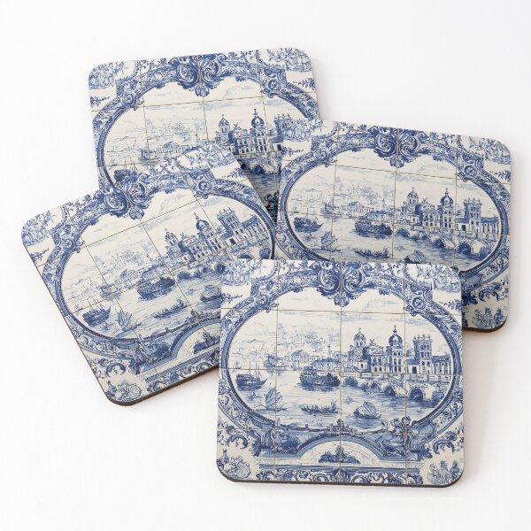 Item preview, Italian Ceramic Porcelain Mural Port of Venice Pattern designed and sold by GrinGalore.