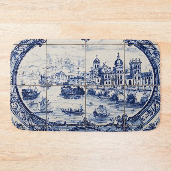 Item preview, Italian Ceramic Porcelain Mural Port of Venice Pattern designed and sold by GrinGalore.