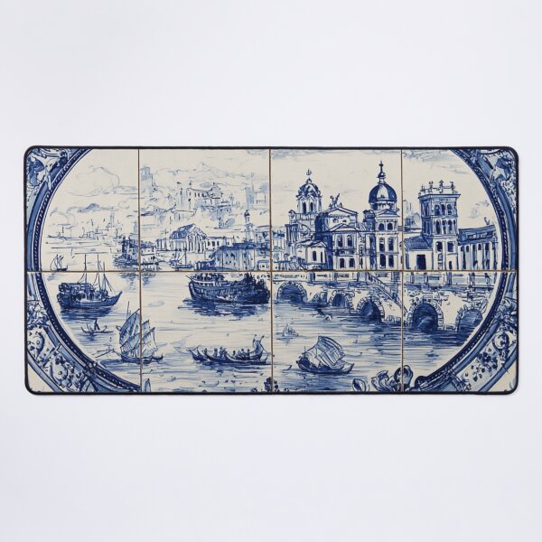 Item preview, Italian Ceramic Porcelain Mural Port of Venice Pattern designed and sold by GrinGalore.