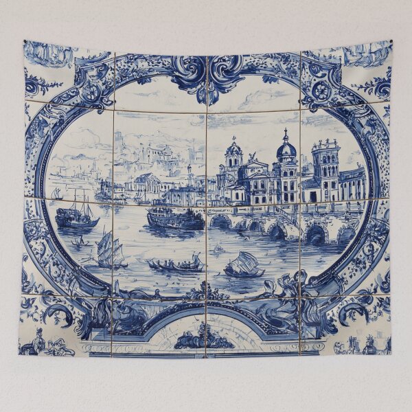 Item preview, Italian Ceramic Porcelain Mural Port of Venice Pattern designed and sold by GrinGalore.