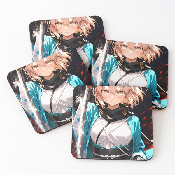 Item preview, Sakura Saber Okita Souji Fate Grand Order Anime Girl Waifu Samurai Japan Cherry Blossom designed and sold by 108Recordings.