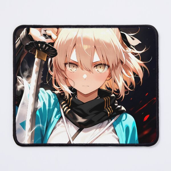 Item preview, Sakura Saber Okita Souji Fate Grand Order Anime Girl Waifu Samurai Japan Cherry Blossom designed and sold by 108Recordings.
