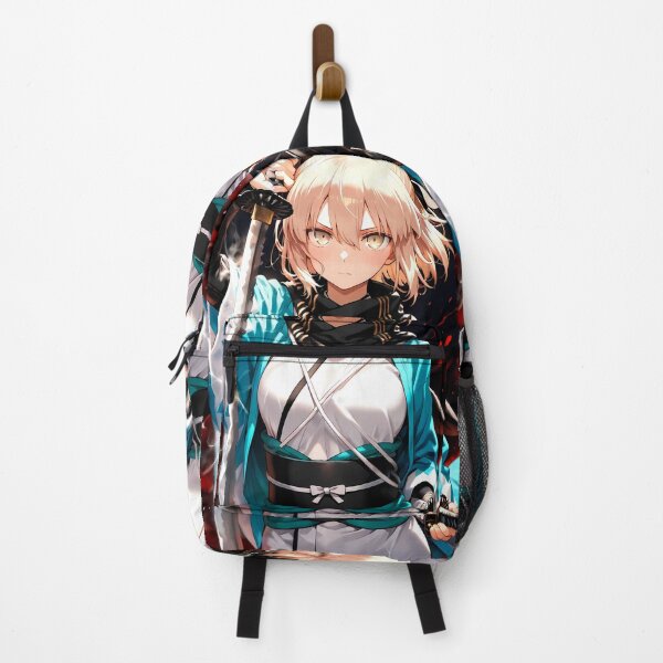 Item preview, Sakura Saber Okita Souji Fate Grand Order Anime Girl Waifu Samurai Japan Cherry Blossom designed and sold by 108Recordings.