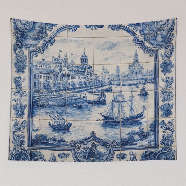 Item preview, Italian Ceramic Porcelain Tile Port of Venice Pattern designed and sold by GrinGalore.