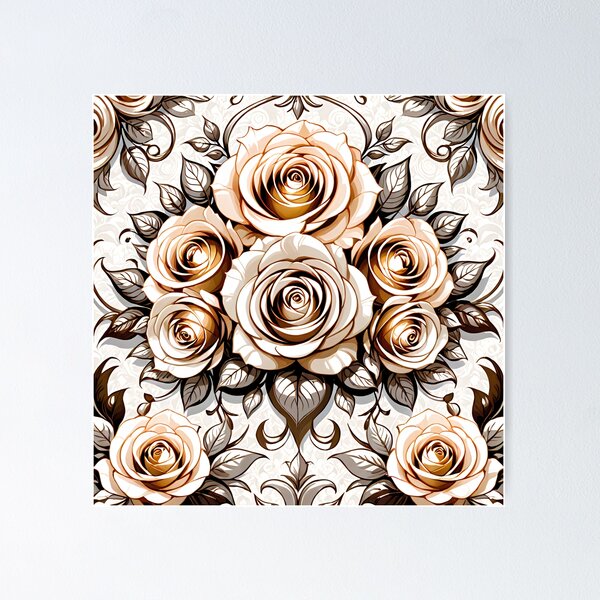 Item preview, Classic Decorative Brown Rose Pattern. designed and sold by MissYouONLY.