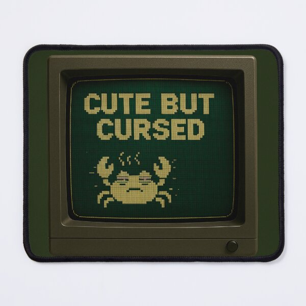 Item preview, Cute But Cursed — Retro CRT Pixel Art designed and sold by sorryNOTsorry.brand.