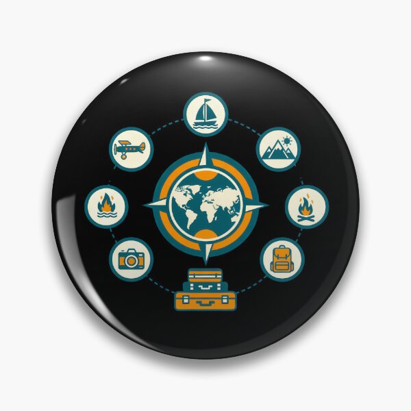 Item preview, Retro Global Adventure Compass - Vintage Travel Icons Emblem designed and sold by AbulailArt.
