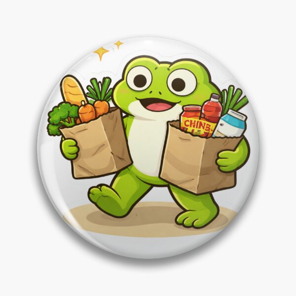 Item preview, Relatable Frog Sticker – Minimal Frog Grocery Aesthetic Cute Animal Laptop Sticker designed and sold by DownloSpace.