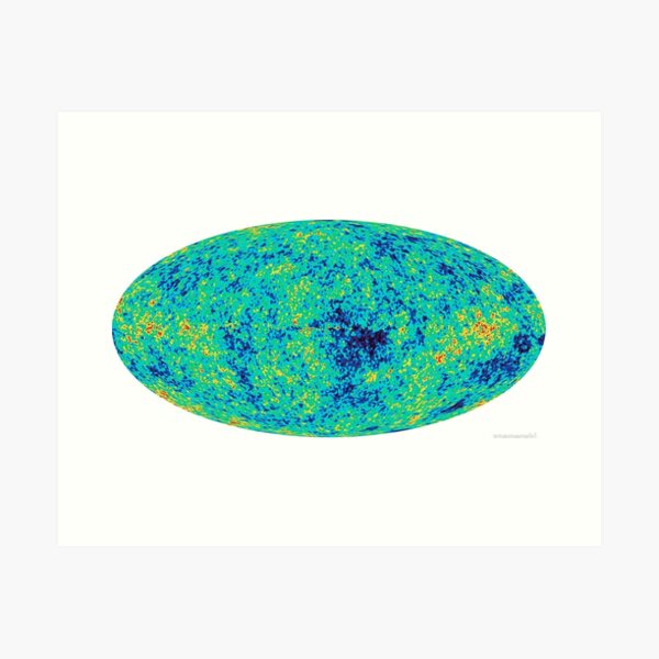 Cosmic microwave background. First detailed "baby picture" of the universe. #Cosmic, #microwave, #background, #BabyPicture, #universe Art Print