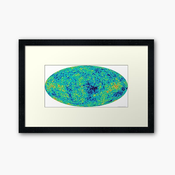 Cosmic microwave background. First detailed "baby picture" of the universe. #Cosmic, #microwave, #background, #BabyPicture, #universe Framed Art Print