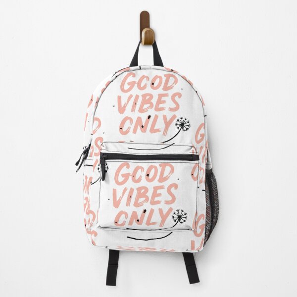 Item preview, Hand lettered brush script reads Good Vibes Only above a delicate dandelion illustration, conveying positivity, calm, motivation and modern boho style for posters designed and sold by Dejbar.