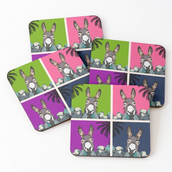 Item preview, Large Pop Art Canvas Wall Art Donkey – Colorful Farm Animal Artwork Print designed and sold by OneStopDonkeyShop.