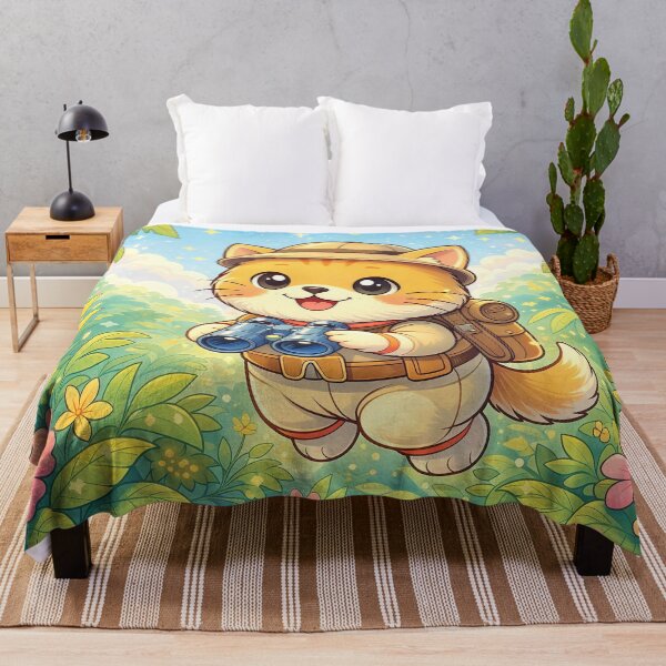 Item preview, Cute Jungle Explorer Cat with Binoculars | Kawaii Adventure Kitten Cartoon Illustration designed and sold by Furfolkz.