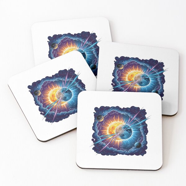 Item preview, Cosmic Eclipse Collision Between Sun Moon and Planets designed and sold by Dzblack.