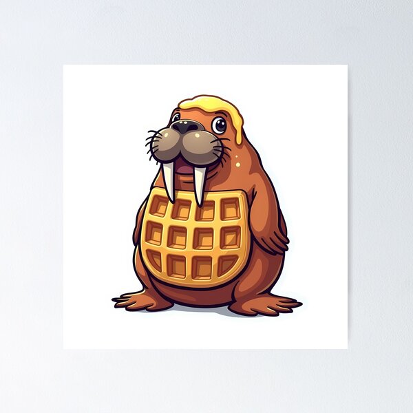 Item preview, Waffle Walrus Sticker designed and sold by BysonDesigns.