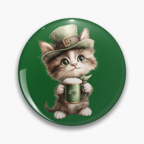 Item preview, Cute Lucky Cat Drinking Green Beer – St Patrick’s Day Kitten designed and sold by Erika Kaisersot.