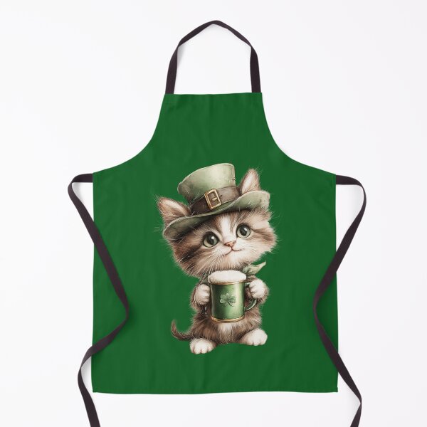 Item preview, Cute Lucky Cat Drinking Green Beer – St Patrick’s Day Kitten designed and sold by Erika Kaisersot.