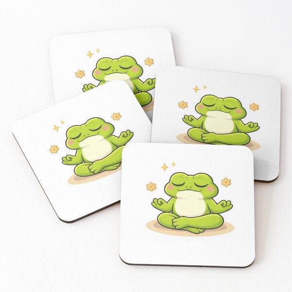 Item preview, Relatable Frog Sticker – Minimal Frog Yoga Aesthetic Cute Animal Laptop Sticker designed and sold by DownloSpace.
