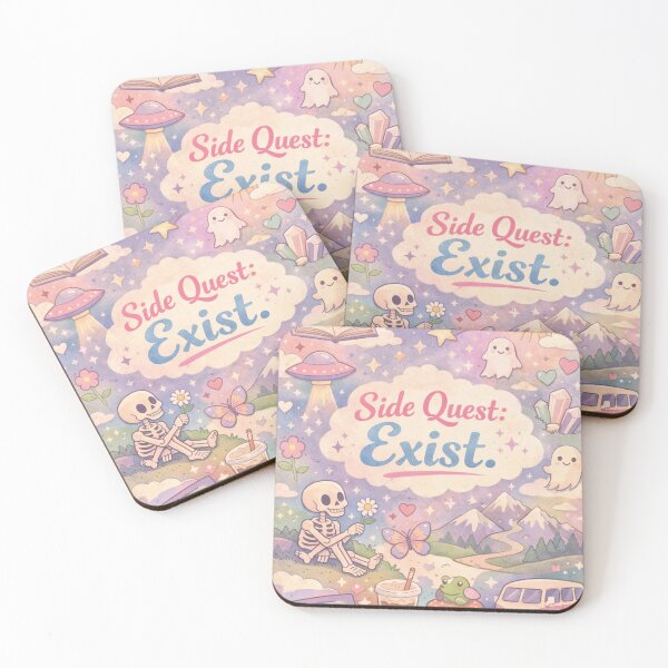 Aperçu de l'œuvre Quête secondaire existe : Un design kawaii esthétique pour la pleine conscience créée et vendue par Mauswohn.
