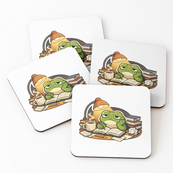 Item preview, Relatable Frog Sticker – Minimal Frog Tired Student Aesthetic Cute Animal Laptop Sticker designed and sold by DownloSpace.