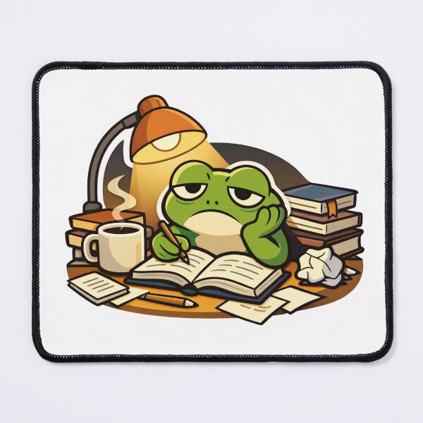 Item preview, Relatable Frog Sticker – Minimal Frog Tired Student Aesthetic Cute Animal Laptop Sticker designed and sold by DownloSpace.