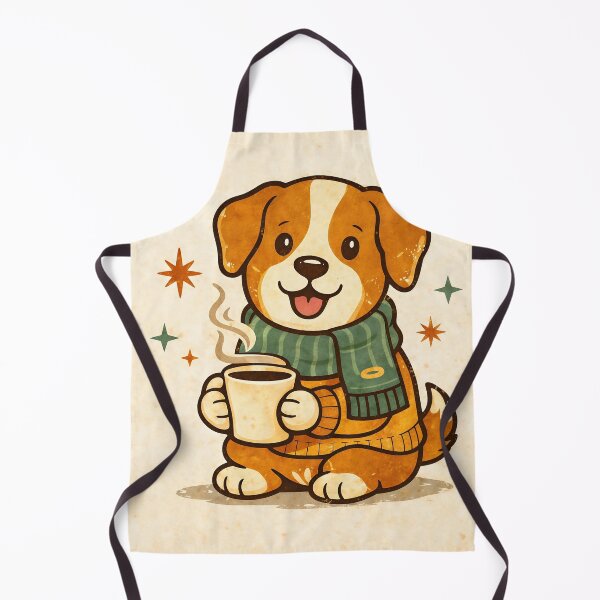 Item preview, Vintage Cozy Puppy Coffee Illustration | Cute Dog Drinking Coffee Retro Cartoon Design designed and sold by Furfolkz.