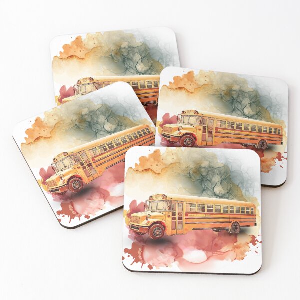 Item preview, Retro Vintage Yellow School Bus – Nostalgic Travel Watercolor Art designed and sold by ChenEngEng.