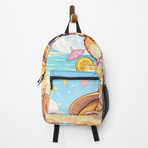 Item preview, Cute Beach Puppy with Tropical Drink | Kawaii Summer Dog Vacation Illustration designed and sold by Furfolkz.