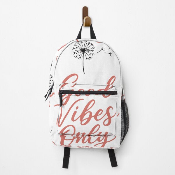 Item preview, Hand lettered brush script reads Good Vibes Only above a delicate dandelion illustration, conveying positivity, calm, motivation and modern boho style for posters designed and sold by Dejbar.