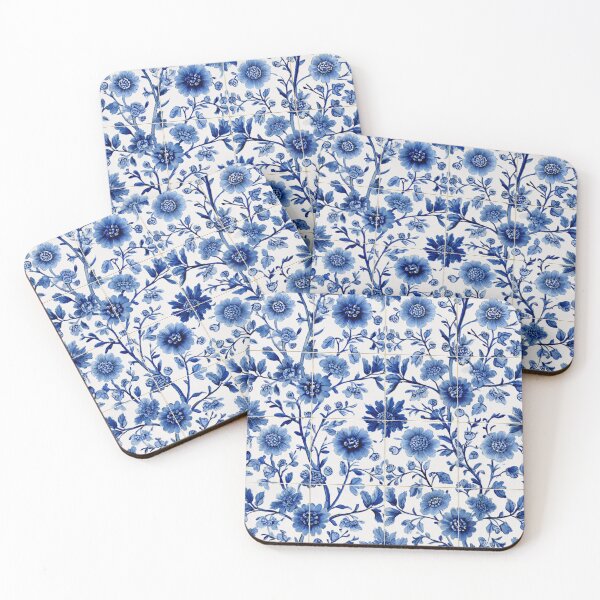Item preview, Royal Delft Blue Floral Portuguese Inspired Pattern designed and sold by GrinGalore.
