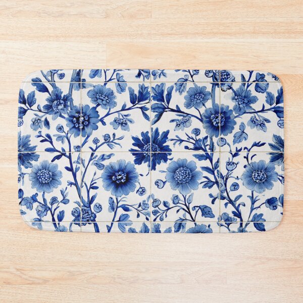 Item preview, Royal Delft Blue Floral Portuguese Inspired Pattern designed and sold by GrinGalore.
