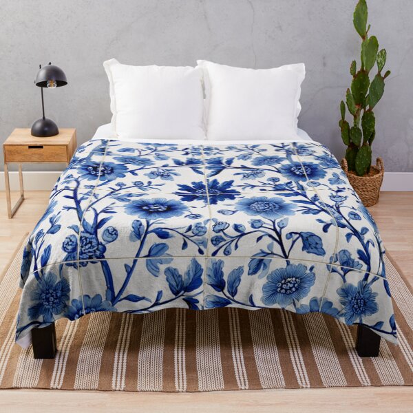 Item preview, Royal Delft Blue Floral Portuguese Inspired Pattern designed and sold by GrinGalore.