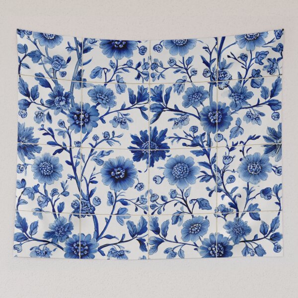 Item preview, Royal Delft Blue Floral Portuguese Inspired Pattern designed and sold by GrinGalore.