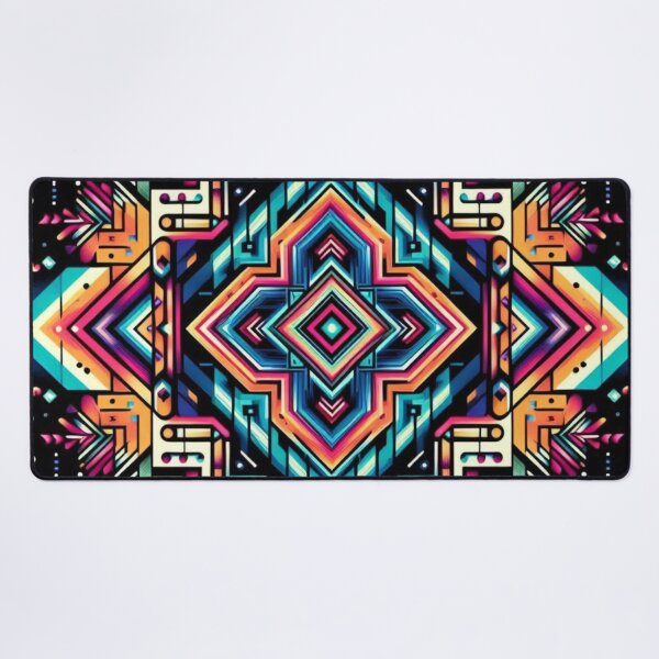 Item preview, Neon Geometric Abstract – Symmetrical Tribal Pattern designed and sold by Dogandesighn.