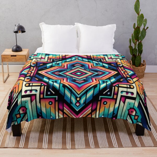 Item preview, Neon Geometric Abstract – Symmetrical Tribal Pattern designed and sold by Dogandesighn.