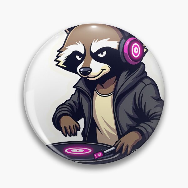 Item preview, DJ Raccoon Sticker designed and sold by BysonDesigns.