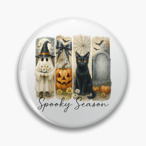 Item preview, Friendly Halloween Ghost Pumpkin Spider Cat Gravestone Design designed and sold by Gallory Hive.